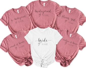 Personalized Bridesmaid Shirts, Bachelorette, Personalized Gifts for Her, Bridal Party Gifts