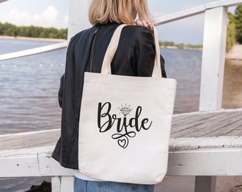 Personalized Bride Tote Bag, Bride Gift, Engagement Gift, Gift for Her