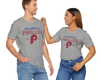 Joli t-shirt pour fan de sport, t-shirt à manches courtes en jersey Phila Phillies, équipement de ventilateur pour fans de baseball