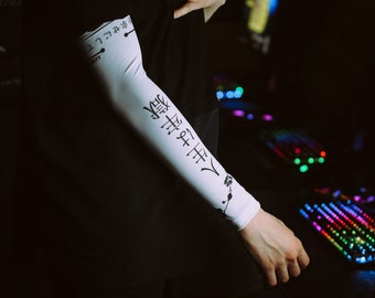 Gaming Arm Sleeve PC for esports gamers. Hieroglyph | Gift for gamer