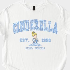 Cinderella Disney Princess Shirt – Light Blue Vintage Style Princess Tee for Disney Fans