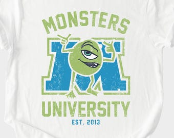 Monsters University Shirt - Mike Wazowski College Style Tee, Unisex Hoodie, Sweatshirt, Funny Pixar Gift for Fans