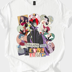 Disney Villains Shirt - Evil Tour Graphic Tee, Unisex Hoodie, Sweatshirt, Classic Animated Villains Gift