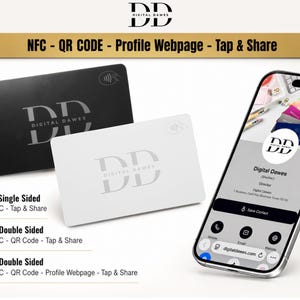 Biglietto da visita NFC bianco personalizzato con incisione / Tocca per condividere, pagina web del profilo facoltativa immagine 3