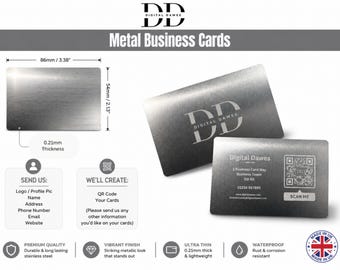 Custom Engraved Metal Business Cards SILVER