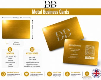 Custom Engraved Metal Business Cards GOLD