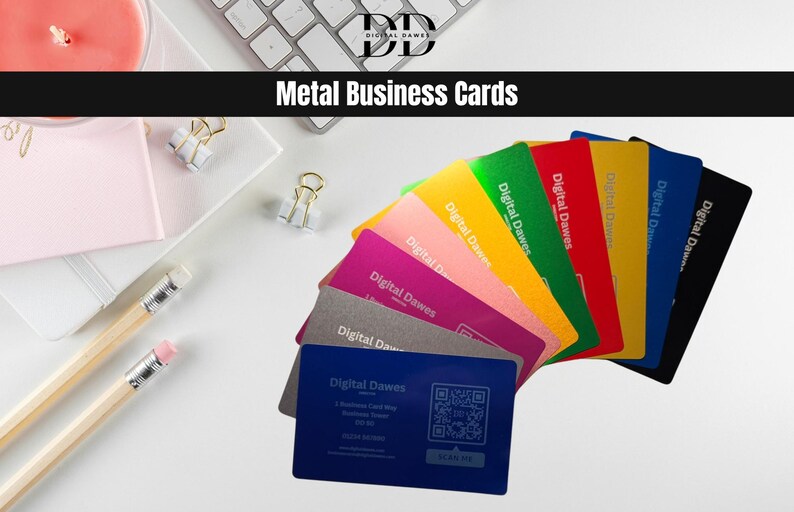 Custom Engraved Metal Business Cards ROSE GOLD image 3