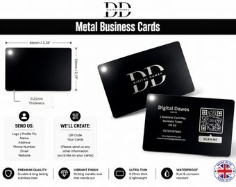 Custom Engraved Metal Business Cards BLACK
