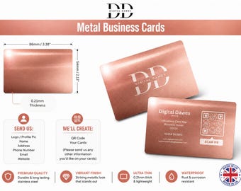 Custom Engraved Metal Business Cards ROSE GOLD