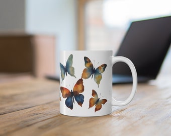 Butterfly mug, insect Mug, wildlife mug, gifts for gardeners, bug lover mug, butterflies mug, cottage core, housewarming gift, new home gift