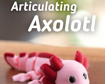 Articulating Axolotl Fidget Toy | Flexible Sensory Desk Pet | Cute Axolotl Gift for Stress Relief and Anxiety | LudoDesign