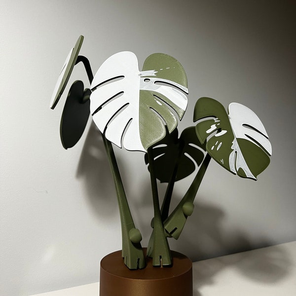 Monstera Onderzetterplant | Monstera 3D-geprinte kamerplant met magnetische bladeren | Monstera-onderzetters | HomePlant