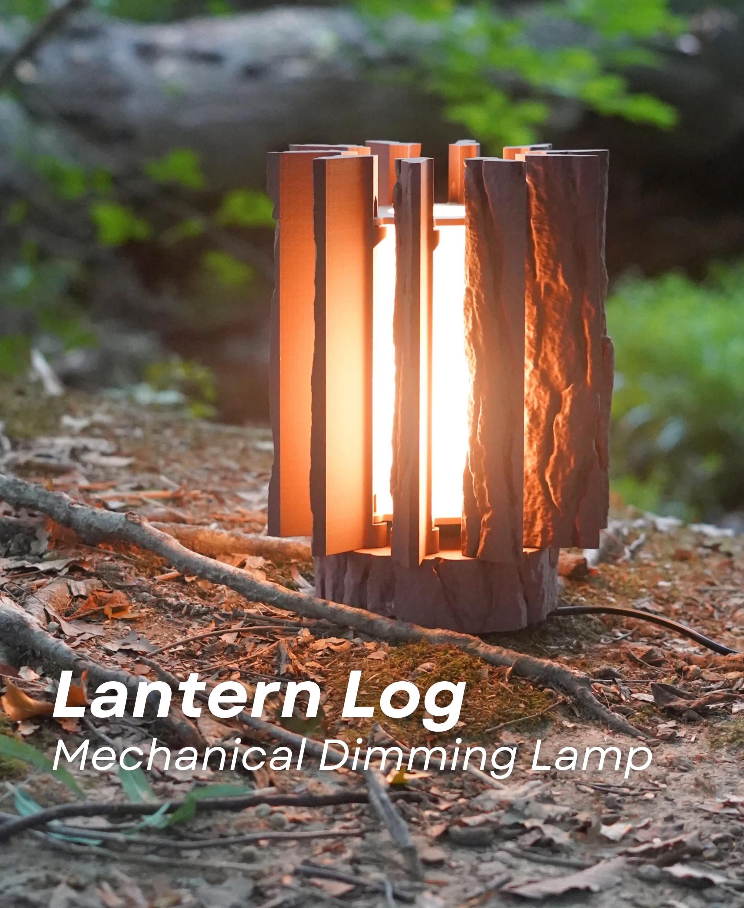 3D Printed Lantern Log Lamp | Mechanically Dimming Lamp With Real