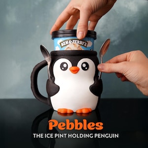Pinguïn-ijsbekerhouder – Pebbles the Ice Pint Buddy – Leuke drankaccessoire, ijsbekerhouder, cadeau voor pinguïn- en dierenliefhebbers