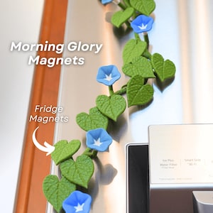 Morning Glory Ivy Fridge Decor | Flower Magnets | Cute Plant Magnets for Refrigerator, Office, Locker, Kitchen Organization | ForgeCore LUDO