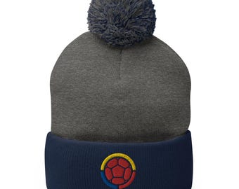 Colombia COPA AMERICA Footy & Rich Embroidered Pom-Pom Beanie Soccer Football Hat