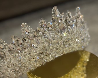 Koningin Bruiloft Tiara Kroon, Koninklijke Bruiloft Tiara, Koninklijke Bruidskroon, Quinceanera Kroon