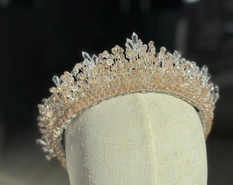 Bridal Tiara, Wedding Crown, Crystal Tiara Wedding, Handmade Tiara, Quinceanera Tiara, Quince Crown