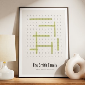 Custom Family scrubble Poster | Personalized Word Search Poster | Custom Scrabble Printable | Family Name Printable Poster