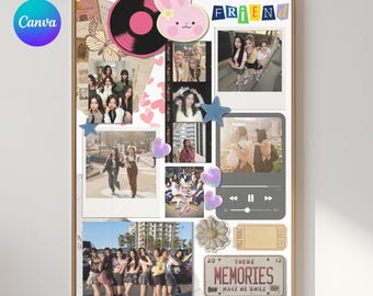 Friendship Collage Template, Canva DIY Anniversary Gift (A4 PDF)