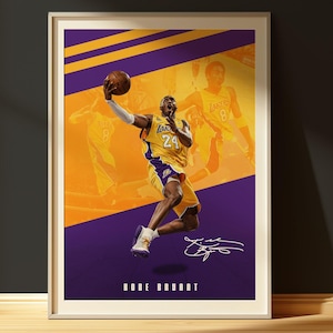 Kobe Bryant Poster, Basketball Legend Art Print, Wall Decor, Sports Memorabilia, Black Mamba Tribute, Home Decor, Motivational Artwork