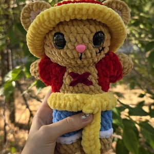 Luffy Amigurumi Pattern – One Piece PDF Crochet Tutorial, Beginner Friendly, Handmade Toy Pattern, DIY Plush