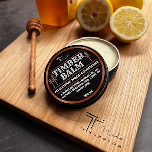 Timber Balm – Natural wood conditioner with beeswax & mineral oil | For cutting boards, butcher blocks, utensils, kitchenware and furniture