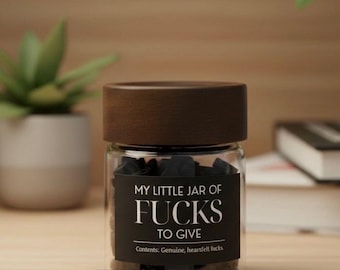Lustiges Sarkasmus Deko - Jar of F*cks to Give • Büro Scherzartikel • Wichtelgeschenk • White Elephant Geschenk • Lustige Schreibtisch