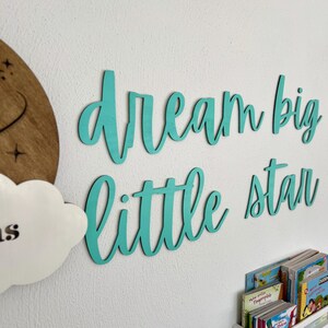 Small Child’s Bedroom or Nursery Sign Wall Decor Art - Inspiring Wall Script Messages of Hope; 4 Phrases & Colors; Customization Available
