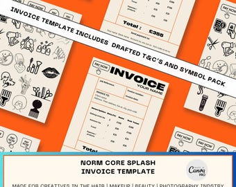Beauty Invoice Template | Makeup Artist, Photographer (Canva Pro)