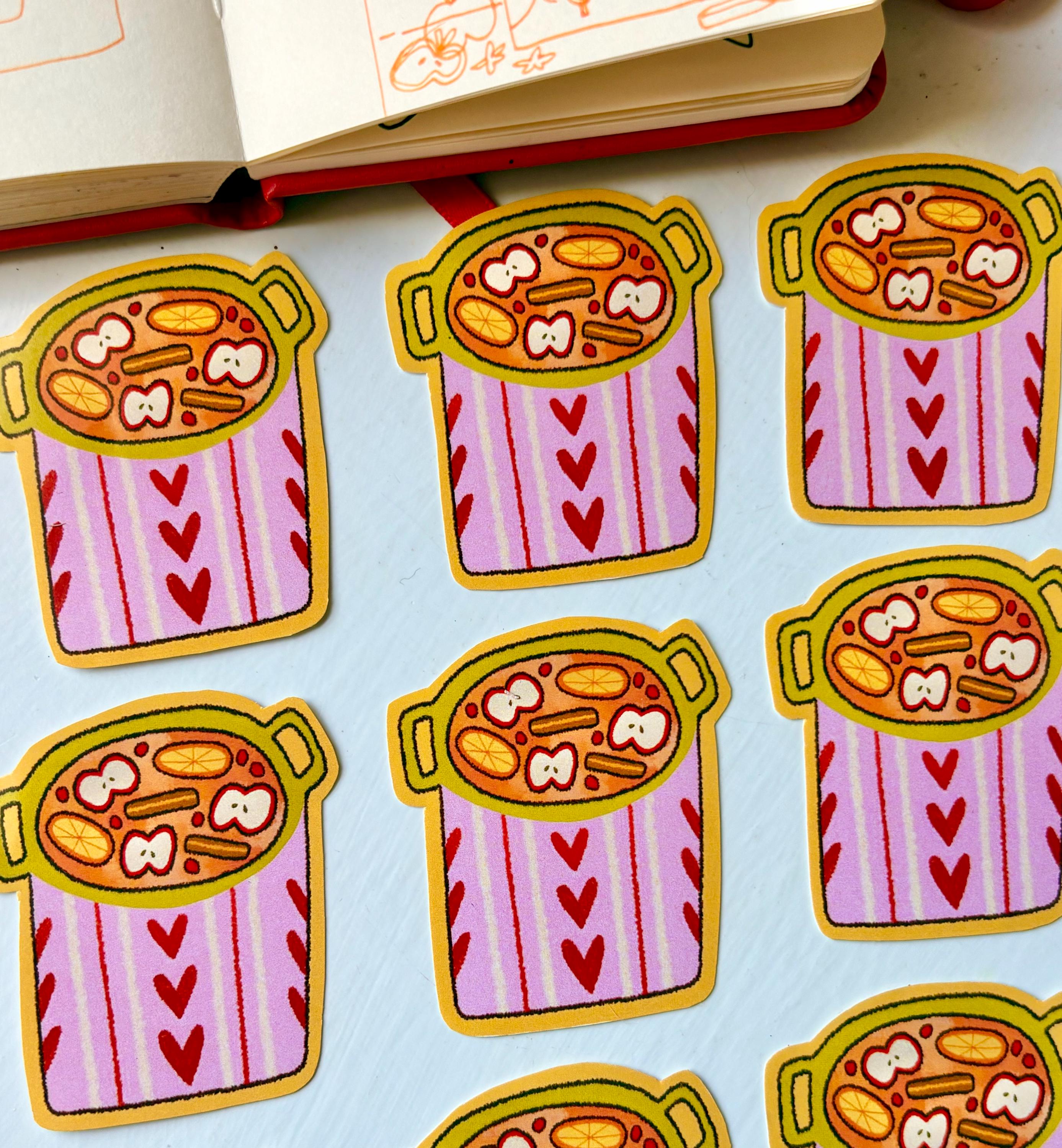 Cute Illustrated Simmer Pot Sticker / Glossy Sticker - Etsy