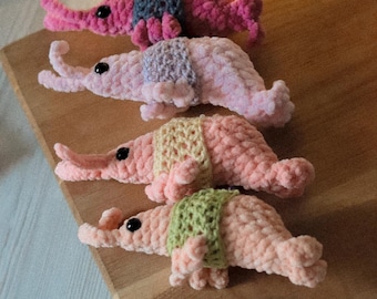 Peluche de camarón de ganchillo hecho a mano / Lindo juguete de camarón de peluche