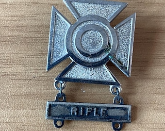 Vintage jaren 1960 sterling geweer schietvaardigheid badge NS Meyer US Army insigne