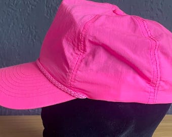 Vintage Neon Pink Cobra Strickhut Snapback Party Cap 80er Jahre