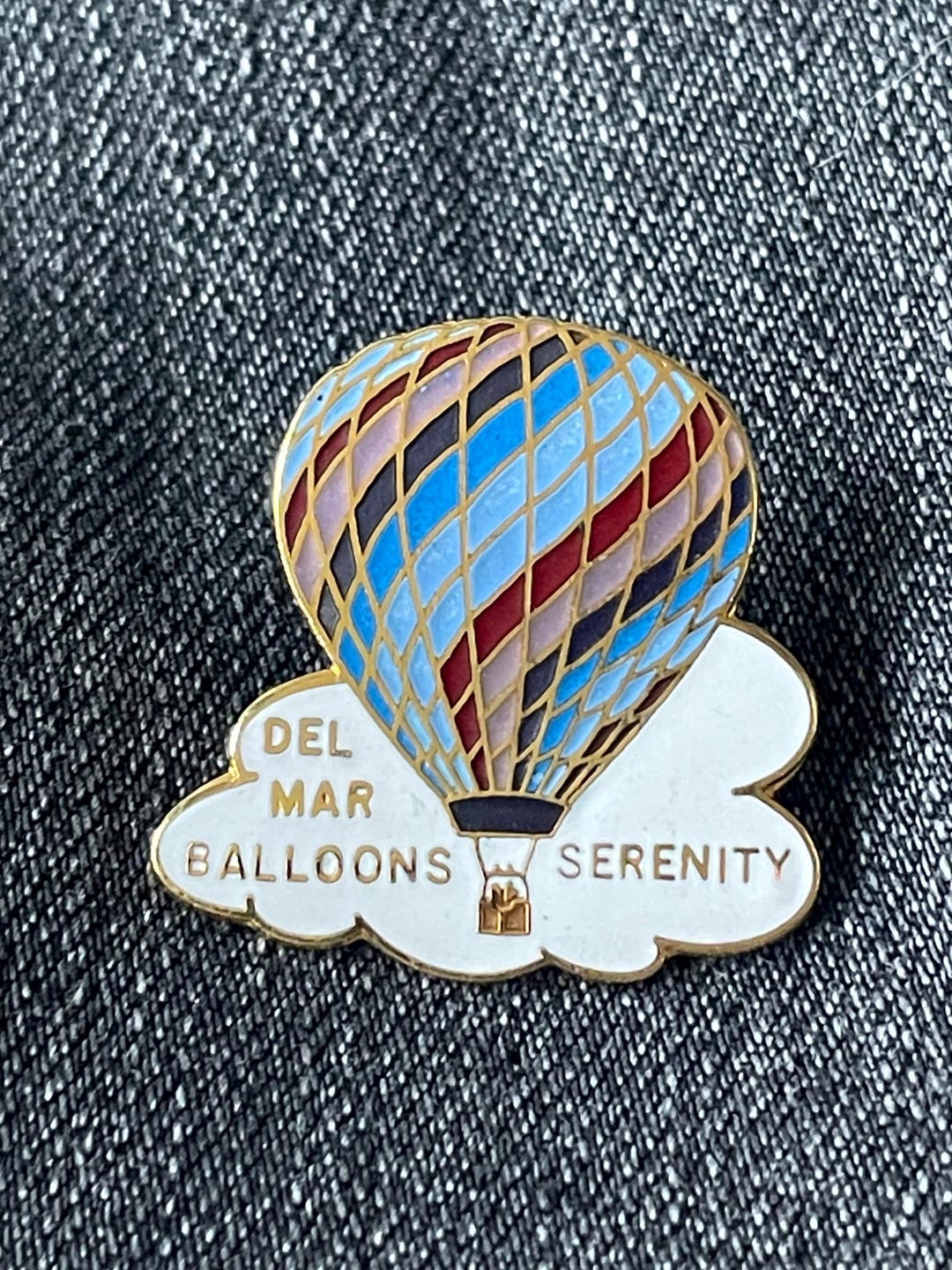 Vintage Hot Air Balloon Pin Balloon Enamel Pinback Del Mar Balloons ...