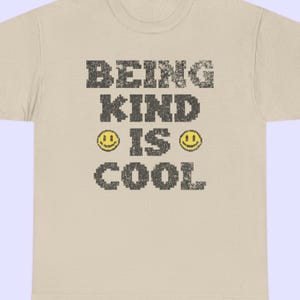 Being Kind is Cool T-Shirt - Retro Pixel Art Happy Face Tee - Positive Vibes Graphic Shirt