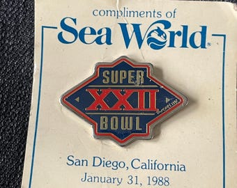Vintage Super Bowl XXII NFL-pin 1988 SeaWorld San Diego Collectible