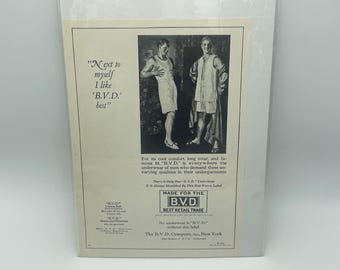 Original 1924 BVD Men's Underwear Vintage Print Ad
