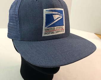 Vintage USPS-truckerhoed blauwe snapback mesh pet van de postdienst