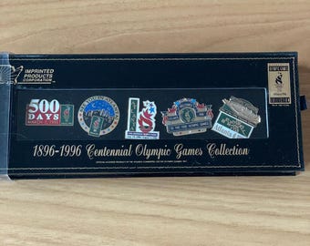 Vintage 1996 Olympische Spelen Atlanta-speldenset Centennial Games emaille spelden met hoesje