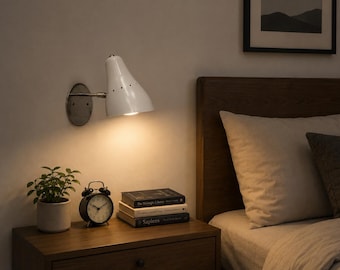Modern Nordic Metal Wall Sconce Lamp, Adjustable Bedside Reading Light Fixture