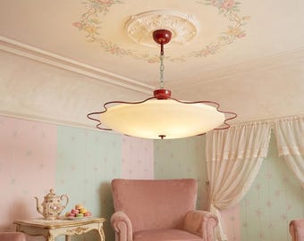 Mid-Century Flush Mount Uplight Plafonnier Ceiling Light Handmade Light Fixture