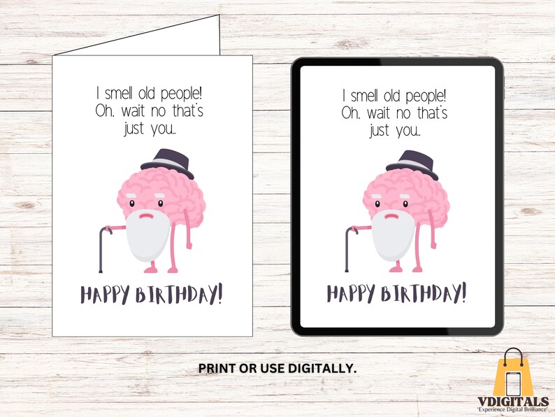 Funny Birthday Card Printable and Digital Birthday Card Funny Greetings ...