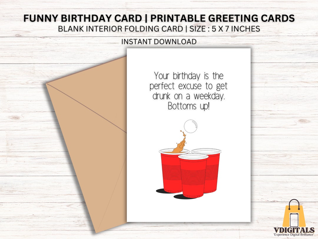 Funny Birthday Card Funny Jokes for Birthday Greeting Card Printable