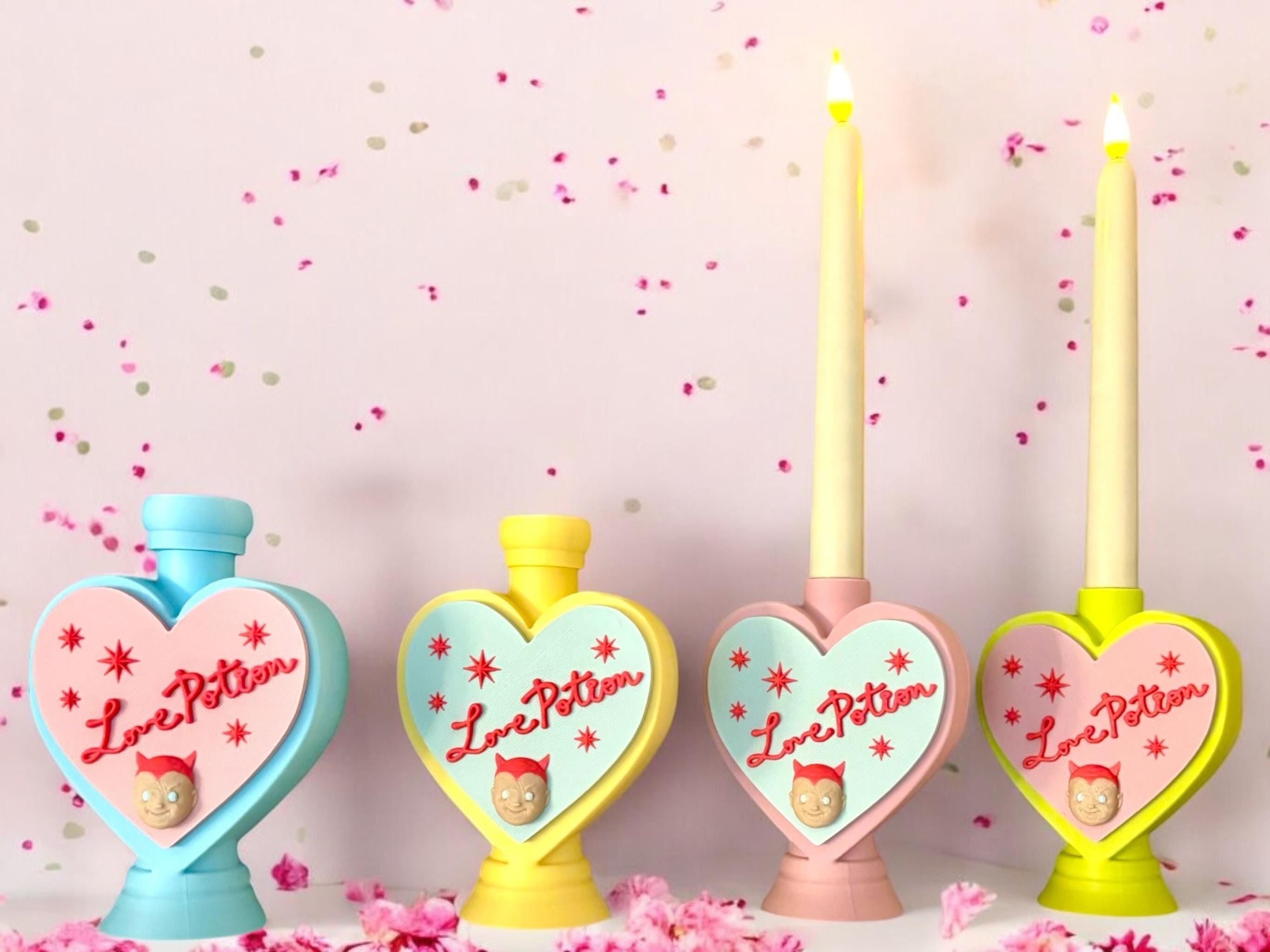 3D Printed "Love Potion" Bottle - Decorative & Multi-Purpose | Valentine's Day Decor