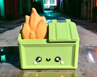 Incendio en el contenedor de basura / Decoración del hogar impresa en 3D / Decoración de escritorio
