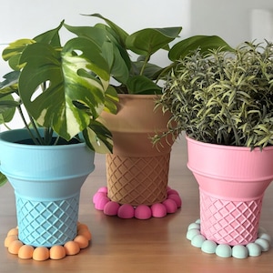 Ice Cream Cone Planter | 3D Printed Indoor Planter