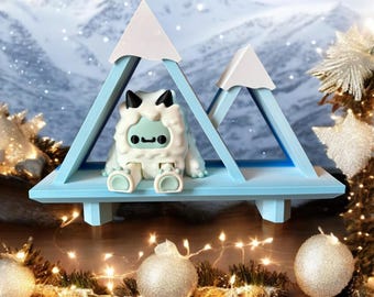 Estantería de montaña con Yeti / Figura articulada / Impresa en 3D