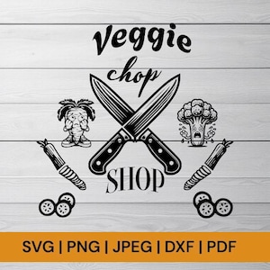 Veggie Chop Shop Design - Whimsical Sublimation Craft Template for Crafters & DIY Projects - Instant Download!