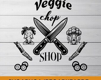 Veggie Chop Shop Design - Whimsical Sublimation Craft Template for Crafters & DIY Projects - Instant Download!